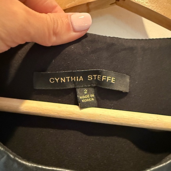 Cynthia Steffe Black Leather Asymmetrical Dress size 2 EUC - Picture 5 of 8